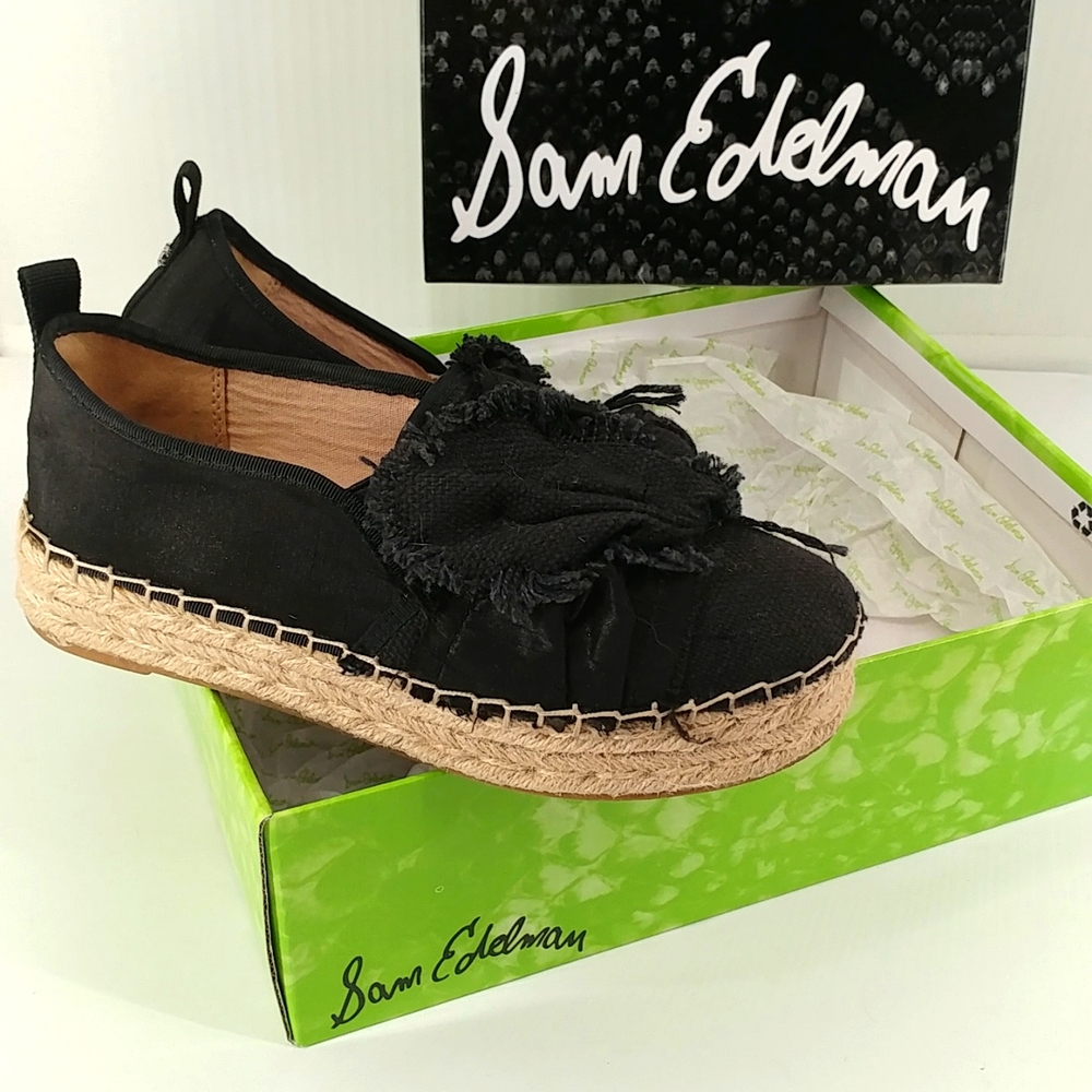 SAM EDELMAN Women's Black Cabrera Platform Espadrilles. Does not come with box.